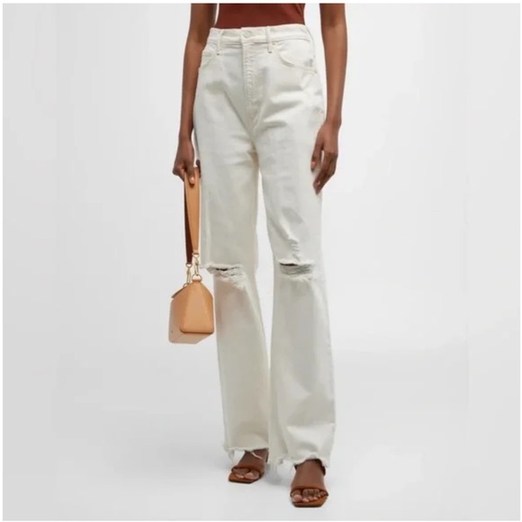 MOTHER SUPERIOR unnatural acts HIGH WAISTED TUNNEL VISION SNEAK wide leg JEANS - Picture 2 of 10